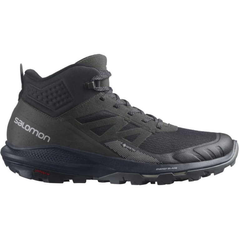 Botas Montaña Salomon Outpulse Mid GTX Hombre Negros Verde Oliva | MX KZAI625